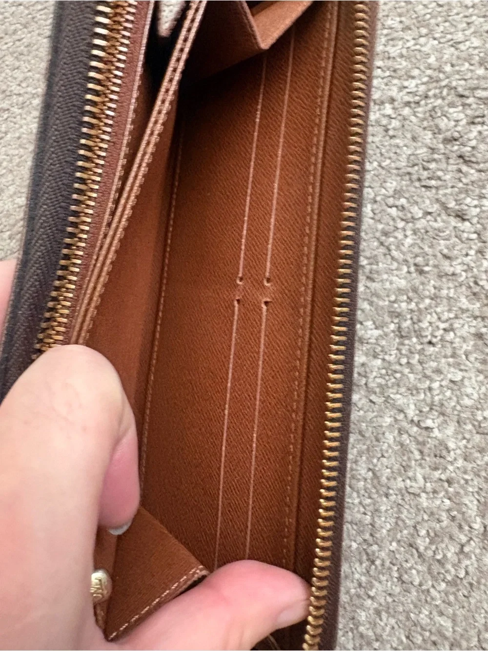 Authentic Louis Vuitton Monogram Zippy Wallet Brown Zip Around Long Wallet